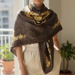 Versace  SCARF MODAL CASHMERE SIGNATURE BAROQUE MEDUSA BLACK/GOLD/BROWN/WHITE Photo 1