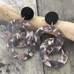 Lucite Double Hoop Earrings Purple Photo 0