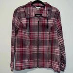 Christopher & Banks  Women’s Pink Plaid Waffle Knit Jacket G3 Photo 0