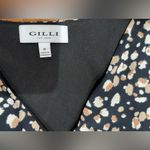 Gilli Black Dress with White and Tan Floral Pattern Size M Photo 4