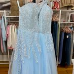 PromGirl Gorgeous Baby Blue Sequin Formal Gown Photo 5