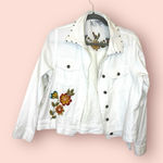 Back in the Saddle White Denim Jacket | Western Fringe Boho Cowgirl Chic Medium Photo 0