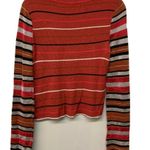 Free People  Multicolor Combo New Age Crew Pullover Sweater Photo 3