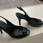 Cole Haan Heels Black Patent Leather Peep-Toe Slingback Heels--Nike Air-81/2 Photo 2