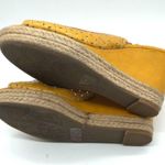 Franco Sarto  Womens Wedge Sandals Leather Laser Cut Slingback Yellow Size 8 Photo 6