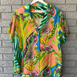Jams World Jam’s World Women’s Tropical Hawaiian Print Shirt in Fern Ridge Size XL Photo 0