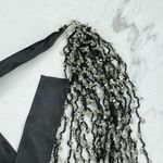 Black Multi Strand Beaded Ribbon Tie Necklace Photo 8