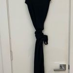 Vince Sleeveless Wrap Midi Dress in Black Photo 2