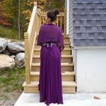 Fiesta Fashion Purple and Gold Corset Prom Dress Photo 3