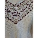 Moon River ‎ Knit V Neck Sweater with Collar Design Size Medium Photo 2