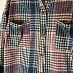 First Love  Brushed Plaid Button‎ Up Shacket Womens Medium Photo 2