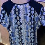 Betsey Johnson Blue Snake Print Scrub Top Photo 6