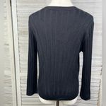Rachel Roy  Ribbed 3/4 Sleeve Crewneck Sweater Black-Large Photo 2
