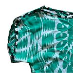 Milly  by New York Green Silk Blouse Top Black Trim Size 2 Photo 2