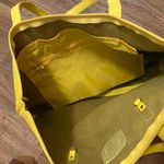 Joy Mangano Womens Bright Yellow Real Leather Tote Bag Purse 12”H X 18”W X 4” Photo 5