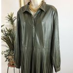 Scoop Women Skirt Dress XL Utility Green Long Sleeve Collared Open Mob Wife Photo 2