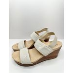 Life Stride  Wedge Sandals Size 8.5 Gray Floral Slingback Open Toe Heels Photo 2