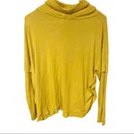 Anthropologie  Postmark Small‎ Mustard Yellow Ruffle Trim Cowl Neck Sweater Photo 4