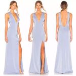 NBD  Revolve Zeb Light Baby Blue Event Formal Maxi Gown Low Back Size Small Photo 1