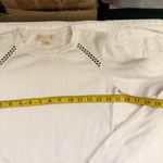 Michael Kors Minimalist White ribbed crewneck long sleeve fitted sweater top shirt blouse jumper sequin details preppy-M Measurement in pics Great condition Photo 4