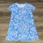 Lilly Pulitzer Blue and Pink Patterned Dress Women’s T Shirt Mini Photo 1