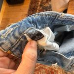 SheIn Denim Raw Hem Wide Cropped Overalls size Large Photo 9