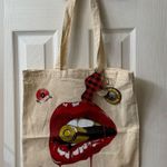 Handmade Red lips  tote bag Photo 3
