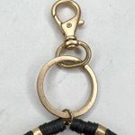 Gold Tone and Black Beaded Bracelet Lightning Charm Keychain Keyring Photo 6
