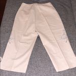 Christopher & Banks  Embroidered Floral Khaki Capri Pants Size 4 Photo 6