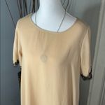 Elan  Cream Midi Dress with Black Lace Trim Photo 2