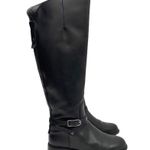 Franco Sarto Hadley Black Leather Tall Riding Boots Equestrian Flat Buckle 6.5 Photo 2