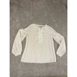Sundance  Alethia White‎ Swiss Dot Peach Embroidered Detail Ruffle Collar Top S Photo 2