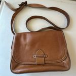 Frye Olivia Genuine Leather Cognac Magnetic Flap Closure Crossbody Shoulder Bag Photo 1