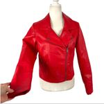 Riverdale Moto Cropped Costume Biker Faux Leather Jacket Red Cheryl Blossom S Photo 4