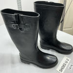 Womans Sugar Knee Length Rainboots 6 Black Rubber Photo 0