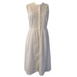 J.Crew  Eyelet Lace Sleeveless Tea Length Button Down Dress White Lined size 12 Photo 3