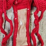 Maiya Paris Lili Bikini Bottom in Cerise Red Crochet Small NWT Photo 8