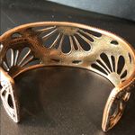 BARSE Oversized Copper Cuff Bracelet with Floral Cut Out Design Mint Condition Pink Photo 8