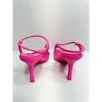 AQUA Sandals Womens Size 10 Square Toe Pink Raffia Detail Slip On Heel NEW Photo 5