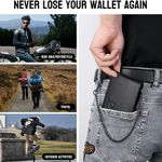 Chain Wallets for Men, RFID Blocking Genuine Leather Bifold Wallet with Sturdy Chain Photo 1