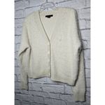 Sanctuary  Eyelash Cardigan Cream Fuzzy Super Soft XS Crop Boxy Photo 2