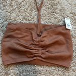 Aerie NWT!! Brown Ruched Halter Top Photo 0