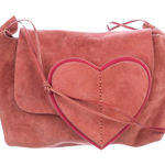 Gucci SS 2002  by Tom Ford Pink Suede Heart Flap Shoulder Bag Photo 0