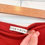 Alice + Olivia  | Mindie Ruched Midi Fitted Skirt in Rust Terracotta Photo 4