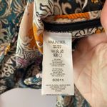 Maria Cher. Blue Purple Floral Abstract Blouse Rouched Cropped Silk size Large Photo 10