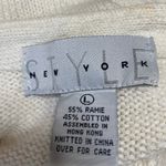 Style New York Cream Long Sleeve 3D V Neck Tassel Mini Sweater Dress Size L Size L Photo 3