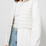 Duno white mixed media cropped puff down jacket Size M Photo 0