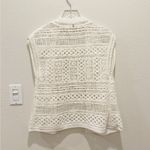 Anthropologie  KNITTED & KNOTTED Crochet Vest in White Small‎ Photo 4