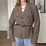 Brown tweed blazer with button Photo 0