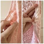 Vintage 1960s Powder Pink Floral Lace Sleeveless Sheath Midi Dress, sz. S Photo 13